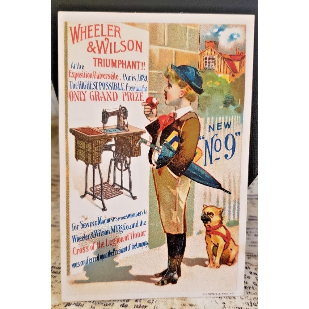 Victorian Trade Card / Advertising Wheeler & Wilson"s New No. 9 Sewing Machine